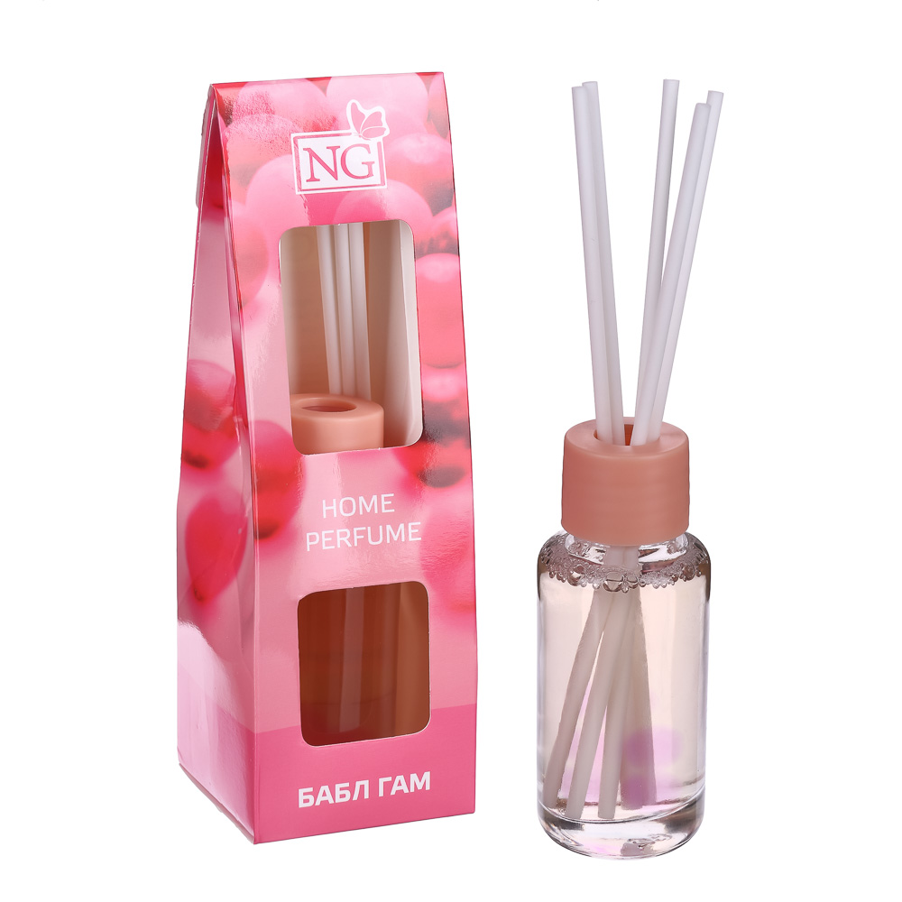 NEW GALAXY Ароматизатор диффузор с палочками, 35 мл, бабл гам,ваниль,океан,лаванда,цитрус,корица, арт.№ 778-090