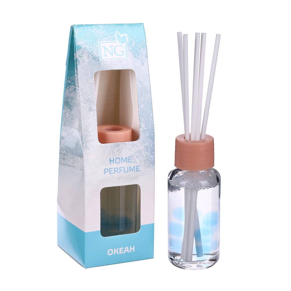 NEW GALAXY Ароматизатор диффузор с палочками, 35 мл, бабл гам,ваниль,океан,лаванда,цитрус,корица, арт.№ 778-090