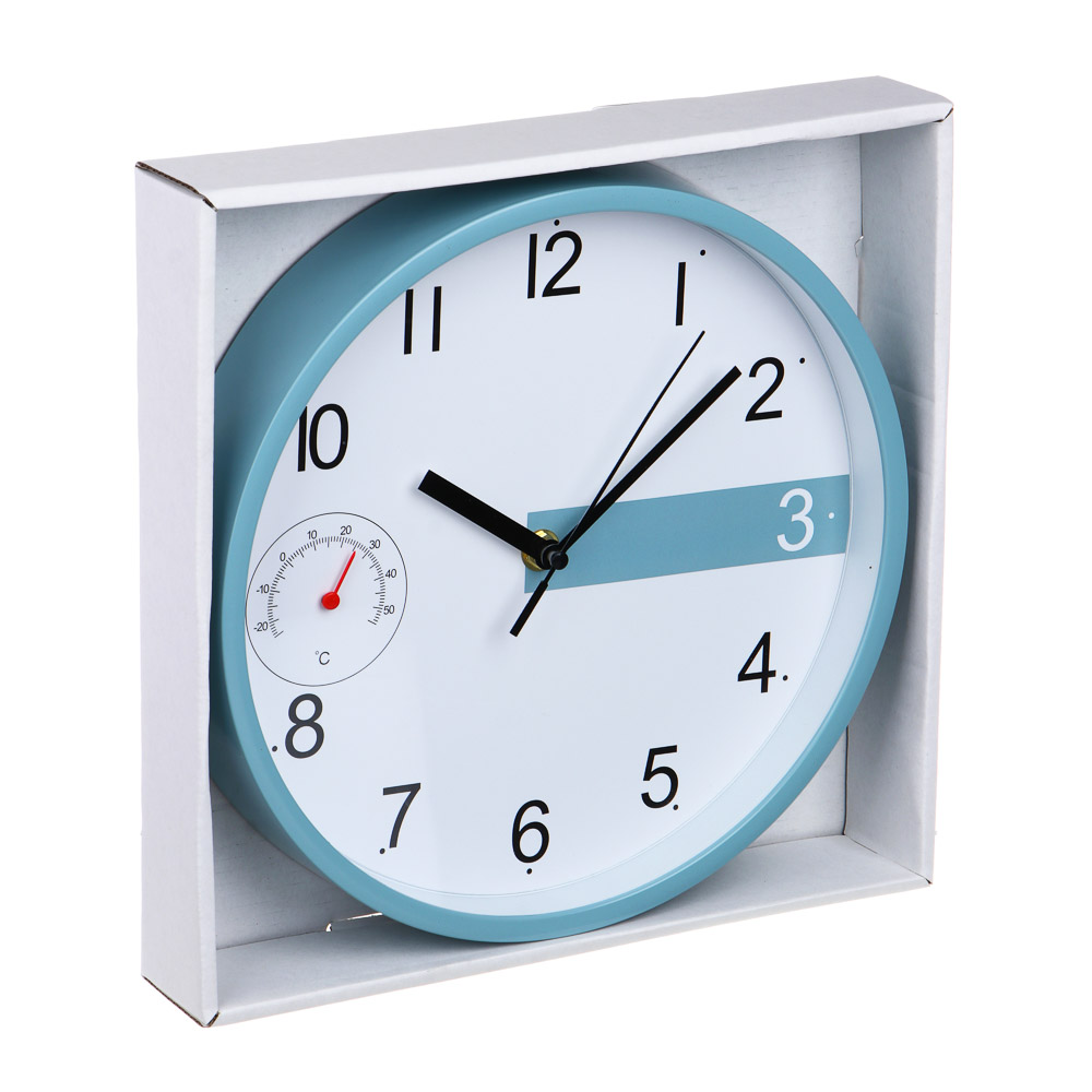LADECOR CHRONO Часы настенные круглые, пластик, 24,6х24,6х4,2 см, 1xАА, цвет окантовки зеленый, арт.№ 581-252