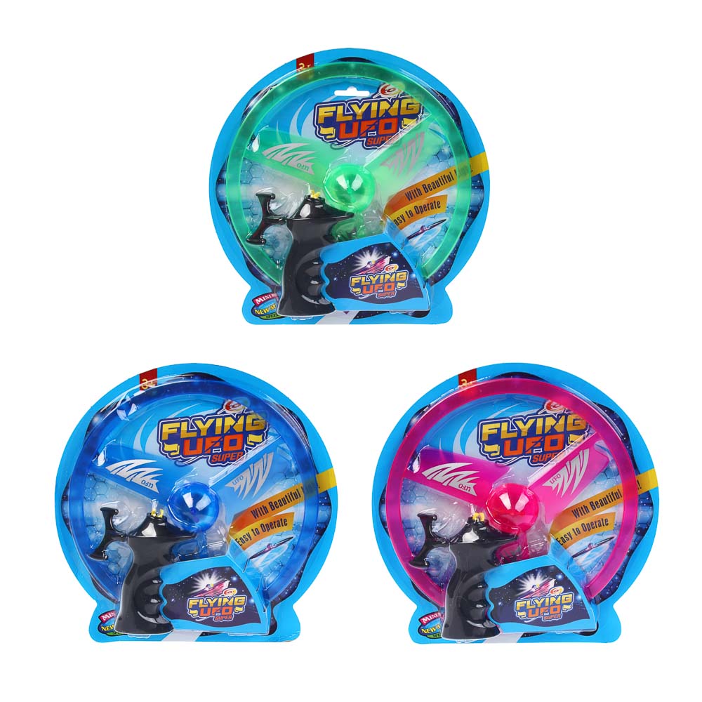 Запускалка с вертушкой большая механическая, 3х13AG, свет, d 25см, PP, арт.№ 900-048