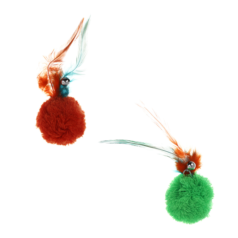 VETTA Набор игрушек для кошки, плюш, перья, 4,5см, 2 шт, арт.№ 273-476