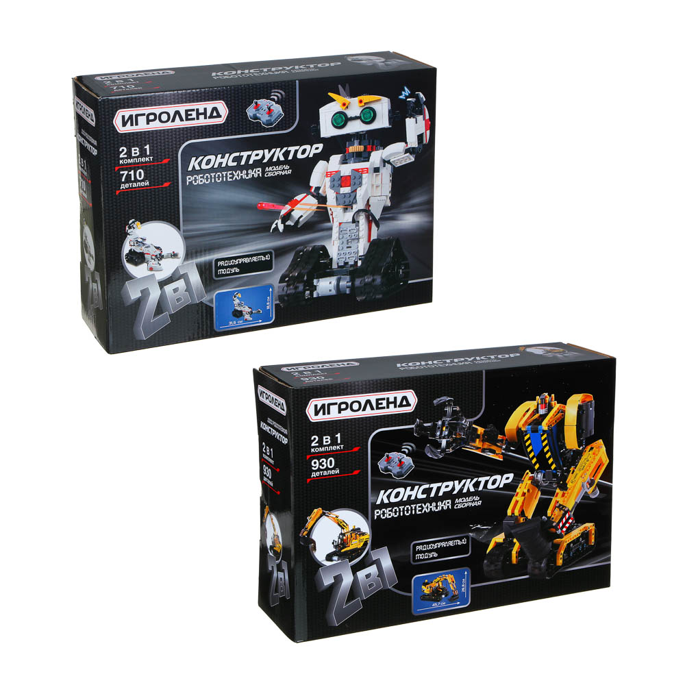 ИГРОЛЕНД Модель сборная РУ "Робо-механизмы", АКБ, ЗУ в компл., 2АА, ABS, 34х25x7-10см, 2 дизайна, арт.№ 293-062