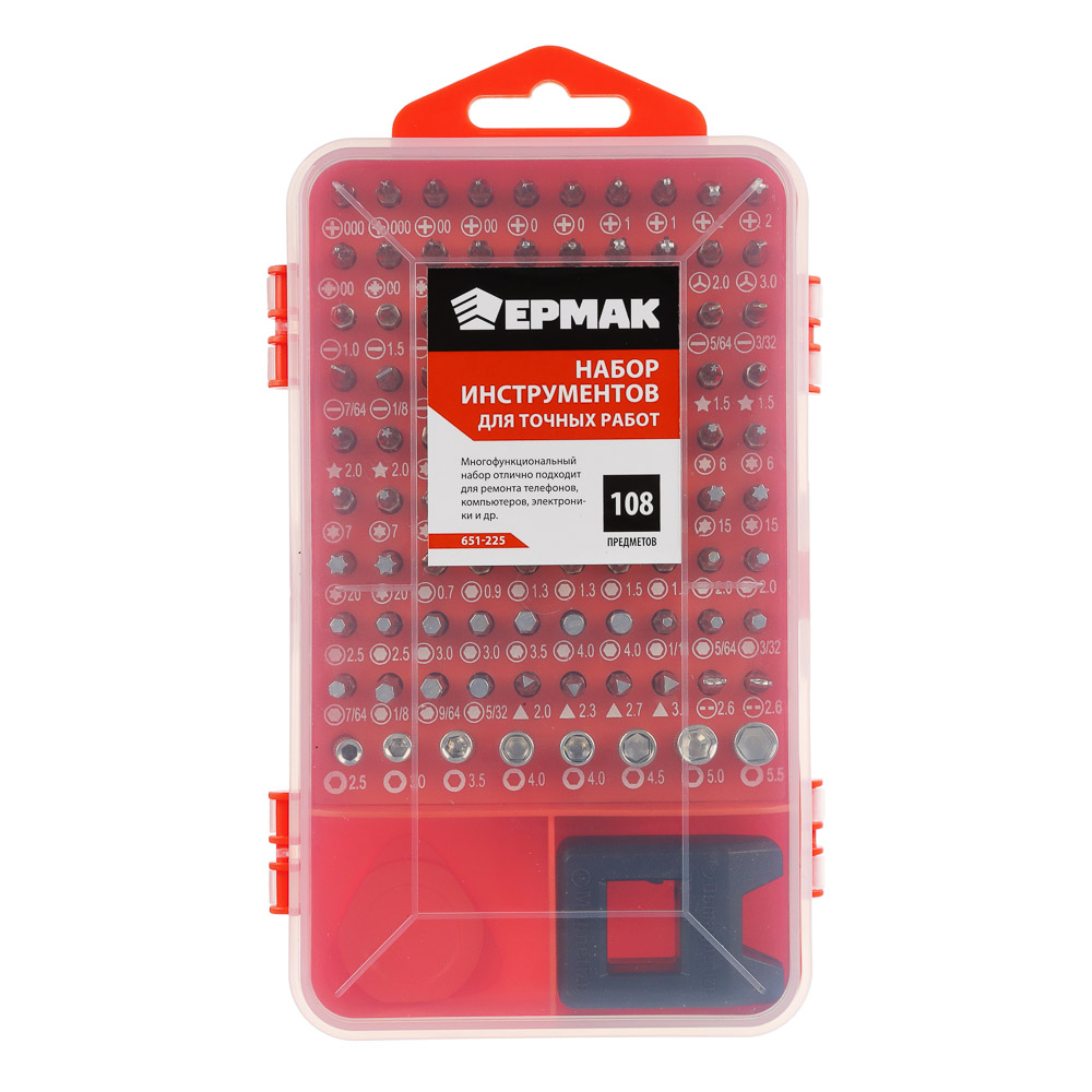 ЕРМАК Набор инструментов для точных работ 108 предметов, арт.№ 651-225