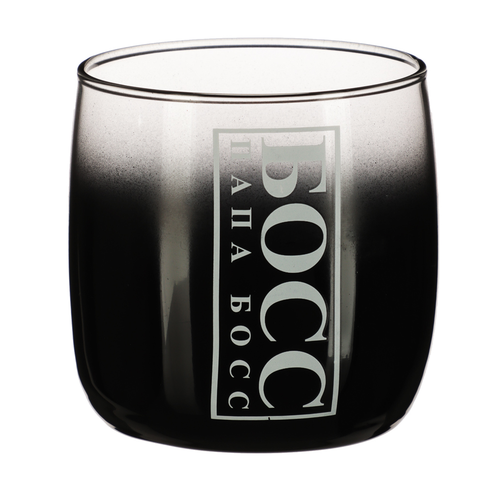 Стакан низкий 310мл с деколью "Для мужчин", черный оникс, стекло, арт.№ 878-007
