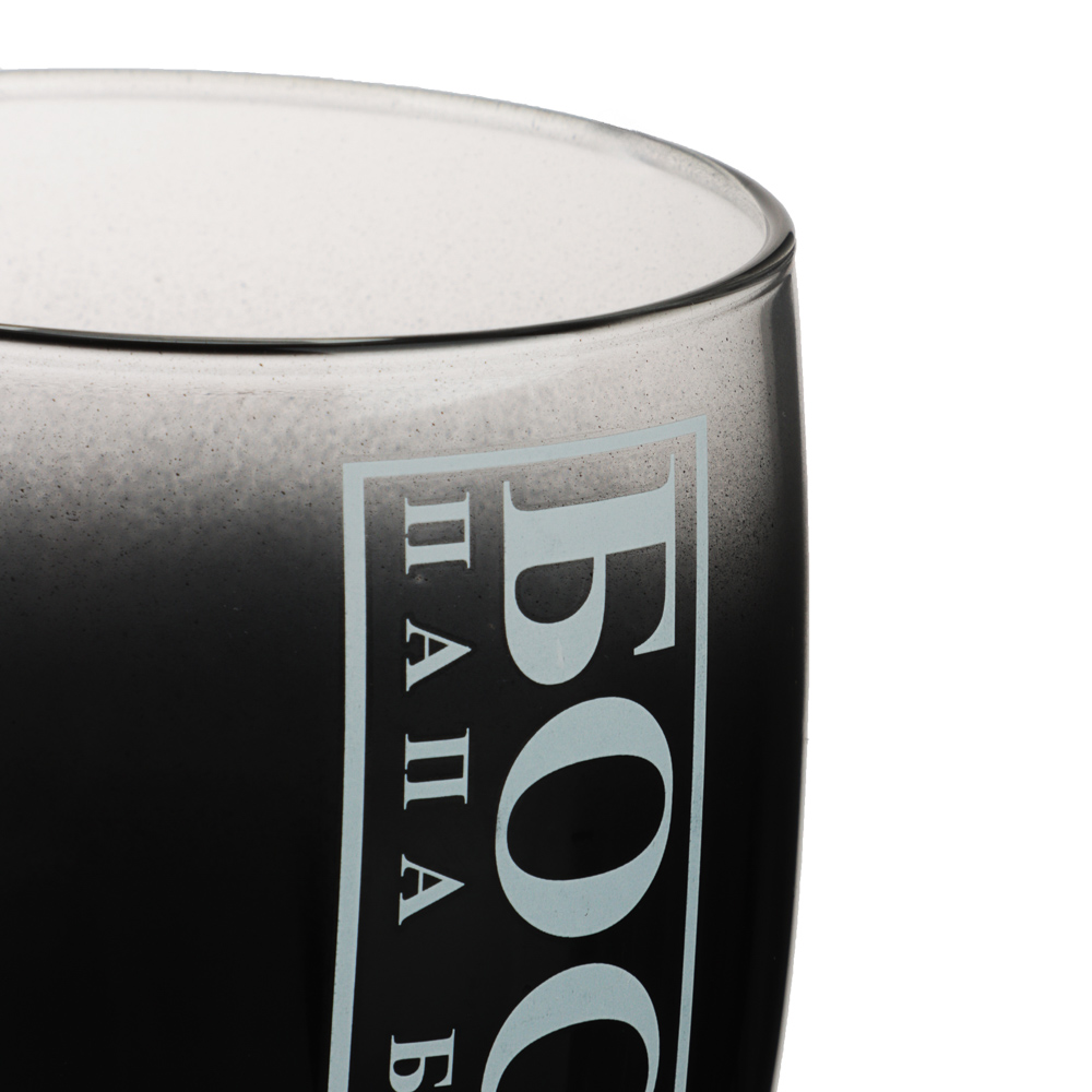 Стакан низкий 310мл с деколью "Для мужчин", черный оникс, стекло, арт.№ 878-007