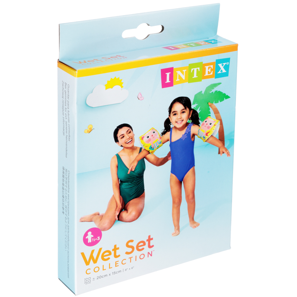 INTEX Нарукавники для плавания HAPPY KITTEN ARM BANDS, от 6-36 мес., 20х15см, 56665EU, арт.№ 062-005