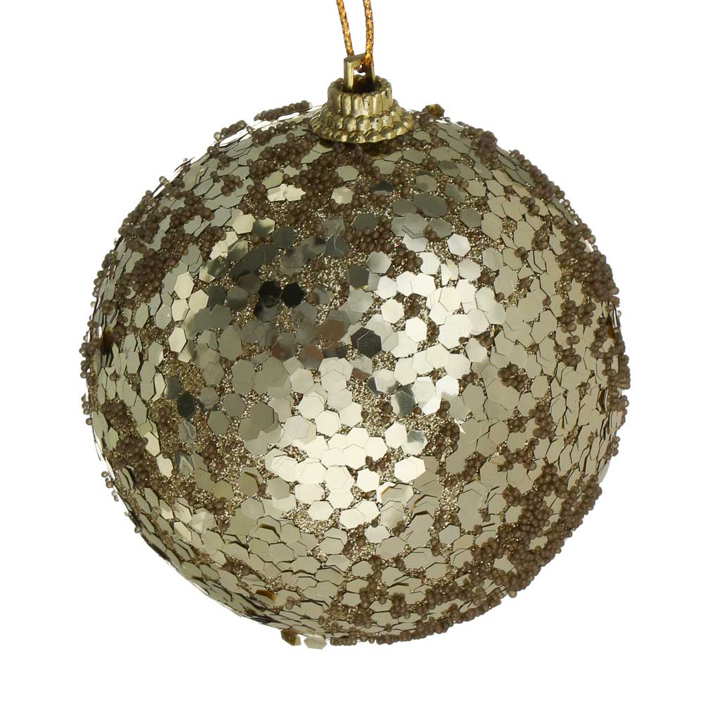 СНОУ БУМ Елочная игрушка шар, диаметр 8 см, золотой, пластик, арт.№ 373-621