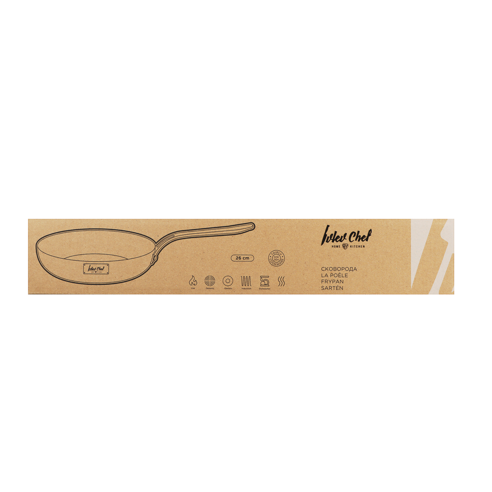 Ivlev Chef Ladoga Сковорода 26х5,5см индукция, нерж.сталь 18/10, арт.№ 822-260