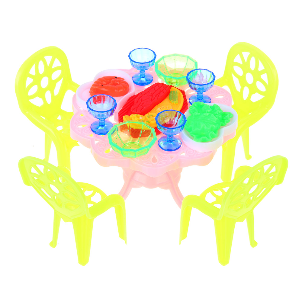 ИГРОЛЕНД Набор мебели и посуды для кукол, ABS, 12х12х9см, арт.№ 267-573