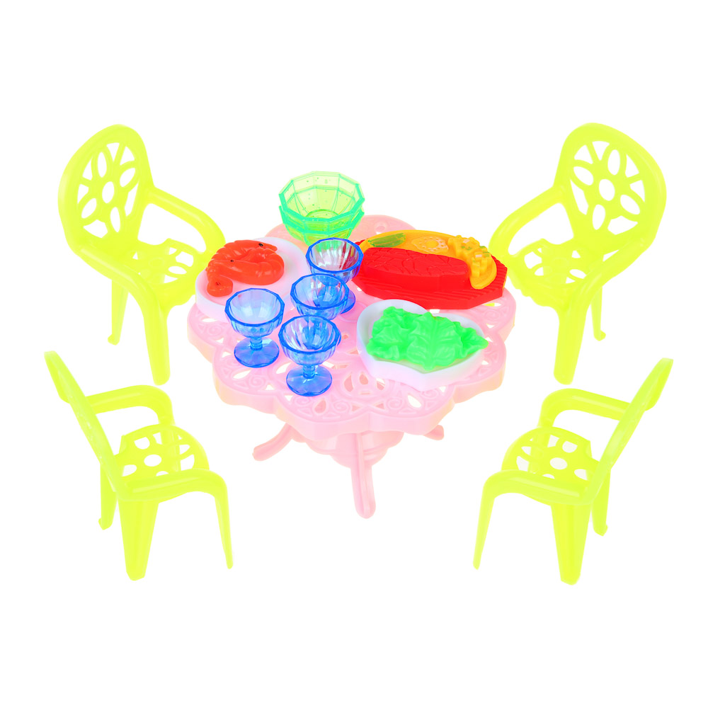 ИГРОЛЕНД Набор мебели и посуды для кукол, ABS, 12х12х9см, арт.№ 267-573