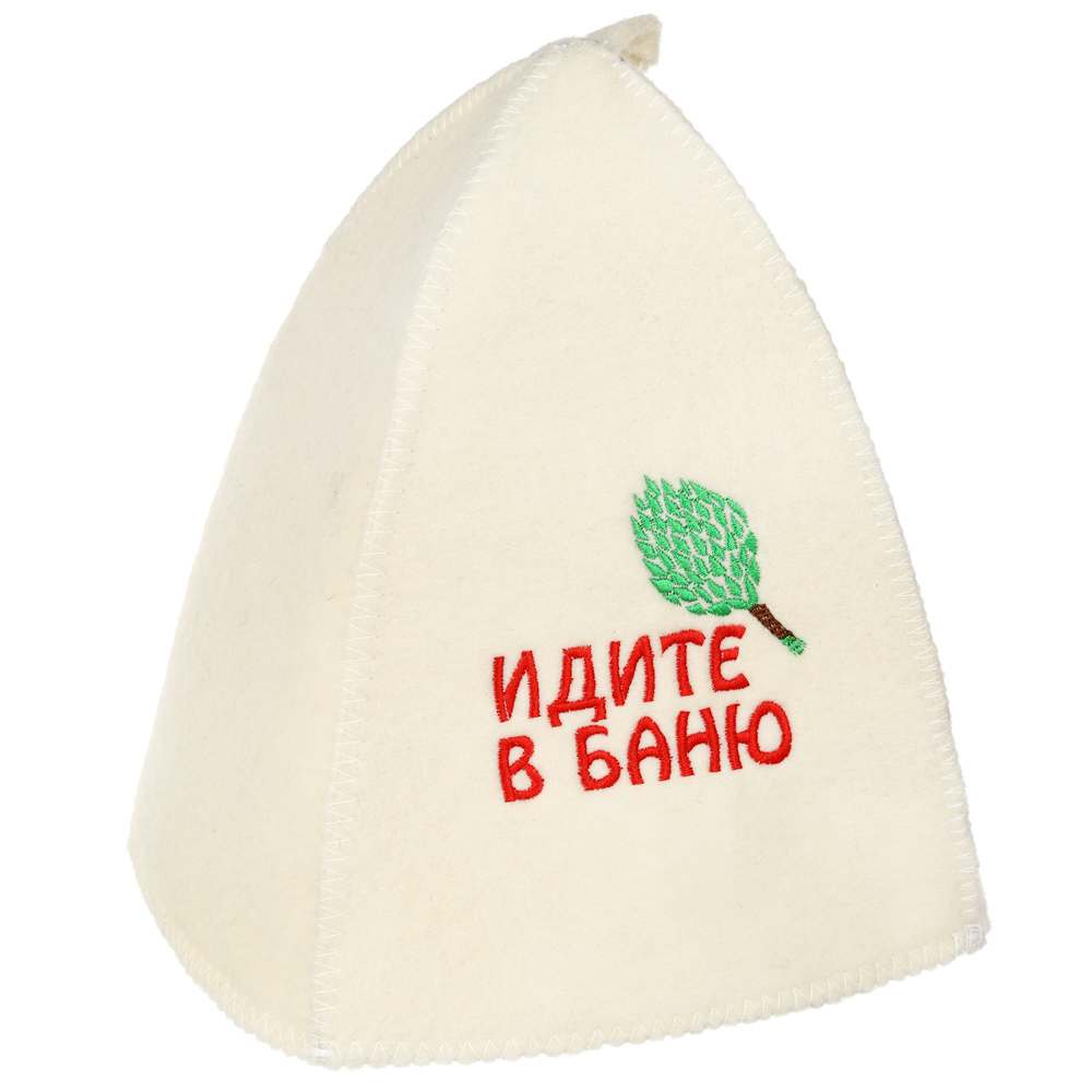 Шапка банная классическая "Юмор" с вышивкой, эконом, 30% шерсть,70% полиэфир, 6 дизайнов, арт.№ 364-196