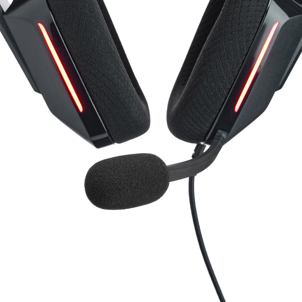 Наушники проводные с микрофоном игровые BY Morion USB 3,2 м, автоподвес, красная подсветка, арт.№ 410-089