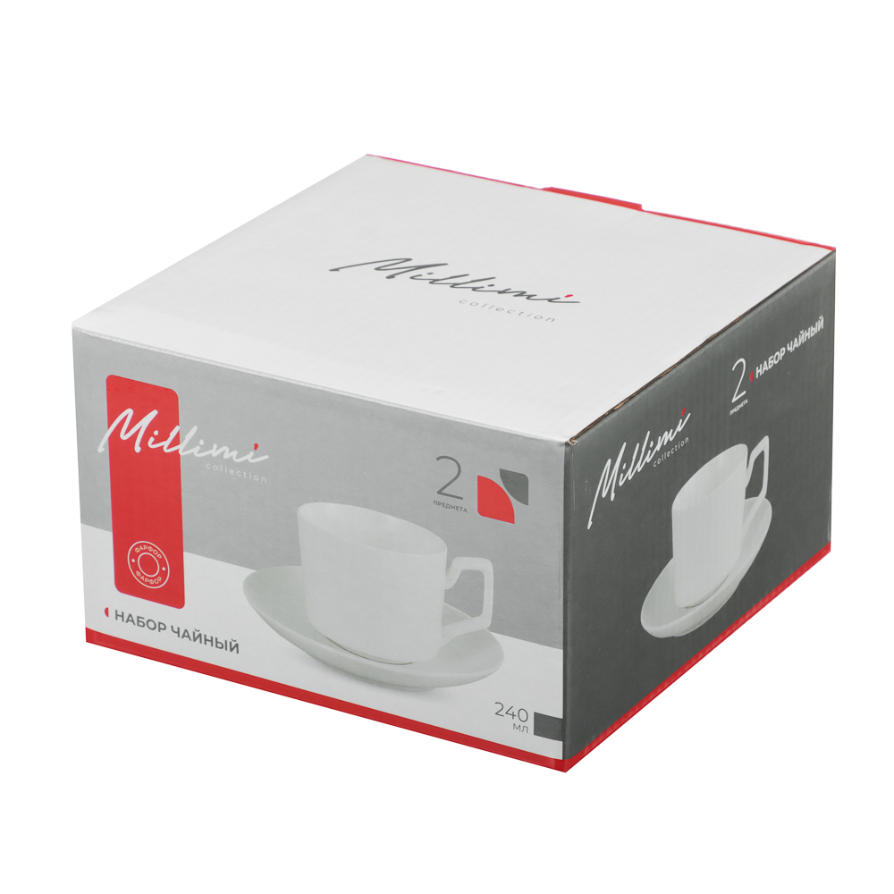 Набор чайный 2 пр., 240мл, MILLIMI, белый, фарфор, арт.№ 802-525