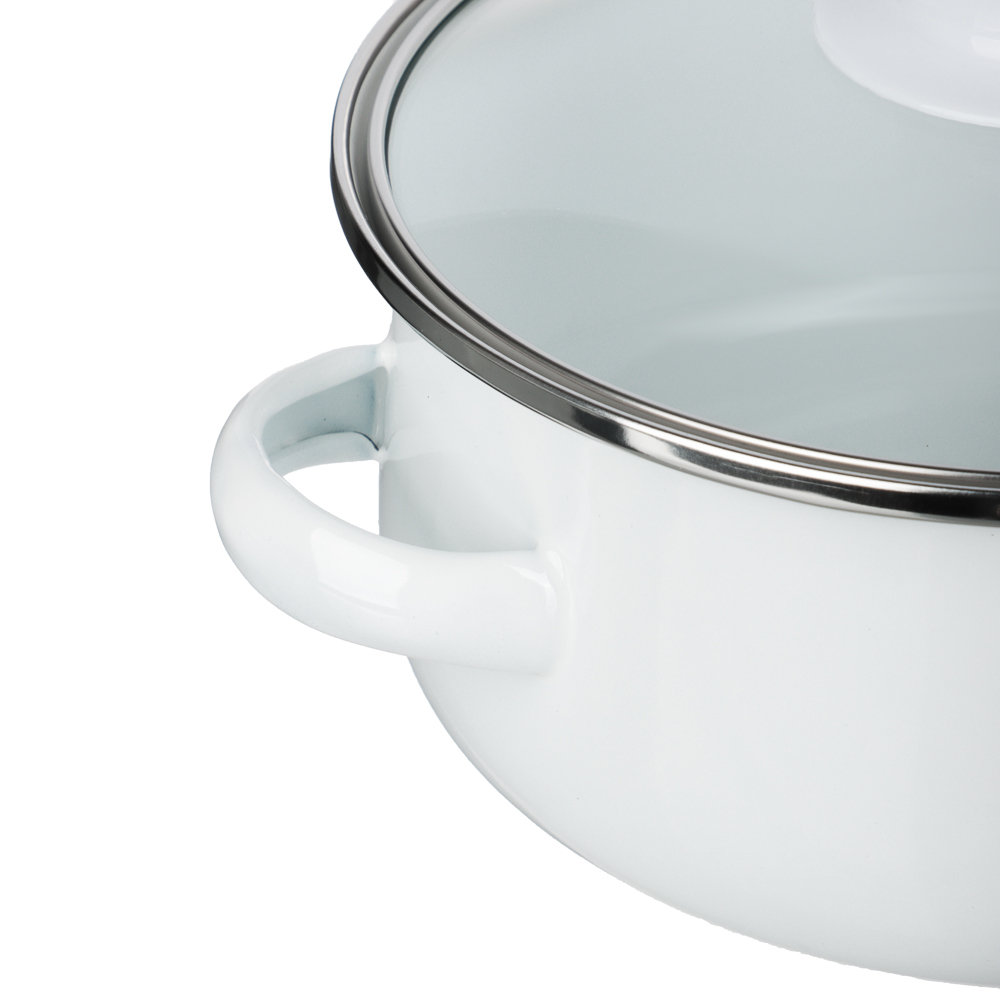 Набор эмалированных кастрюль со стекл. крышками, 4пр. (18/24см, 1,5/4л) "Овощной микс", индукция, арт.№ 894-552