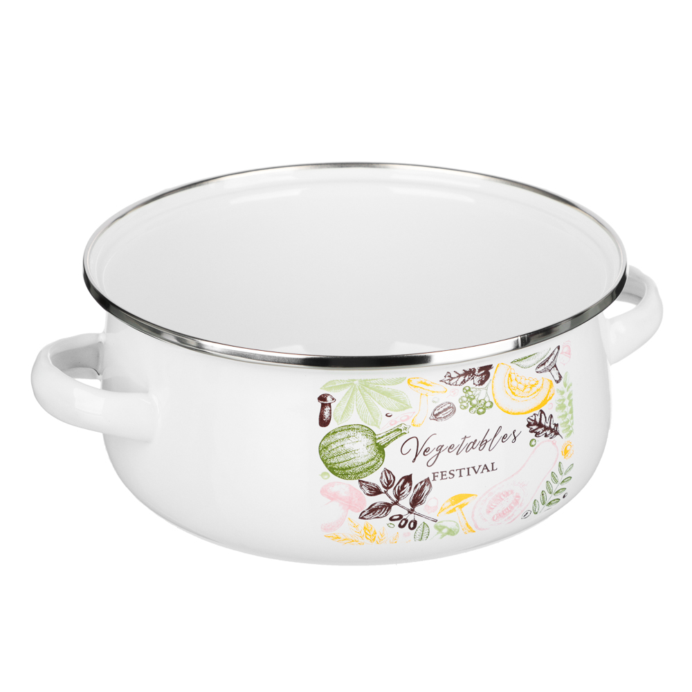 Набор эмалированных кастрюль со стекл. крышками, 4пр. (18/24см, 1,5/4л) "Овощной микс", индукция, арт.№ 894-552