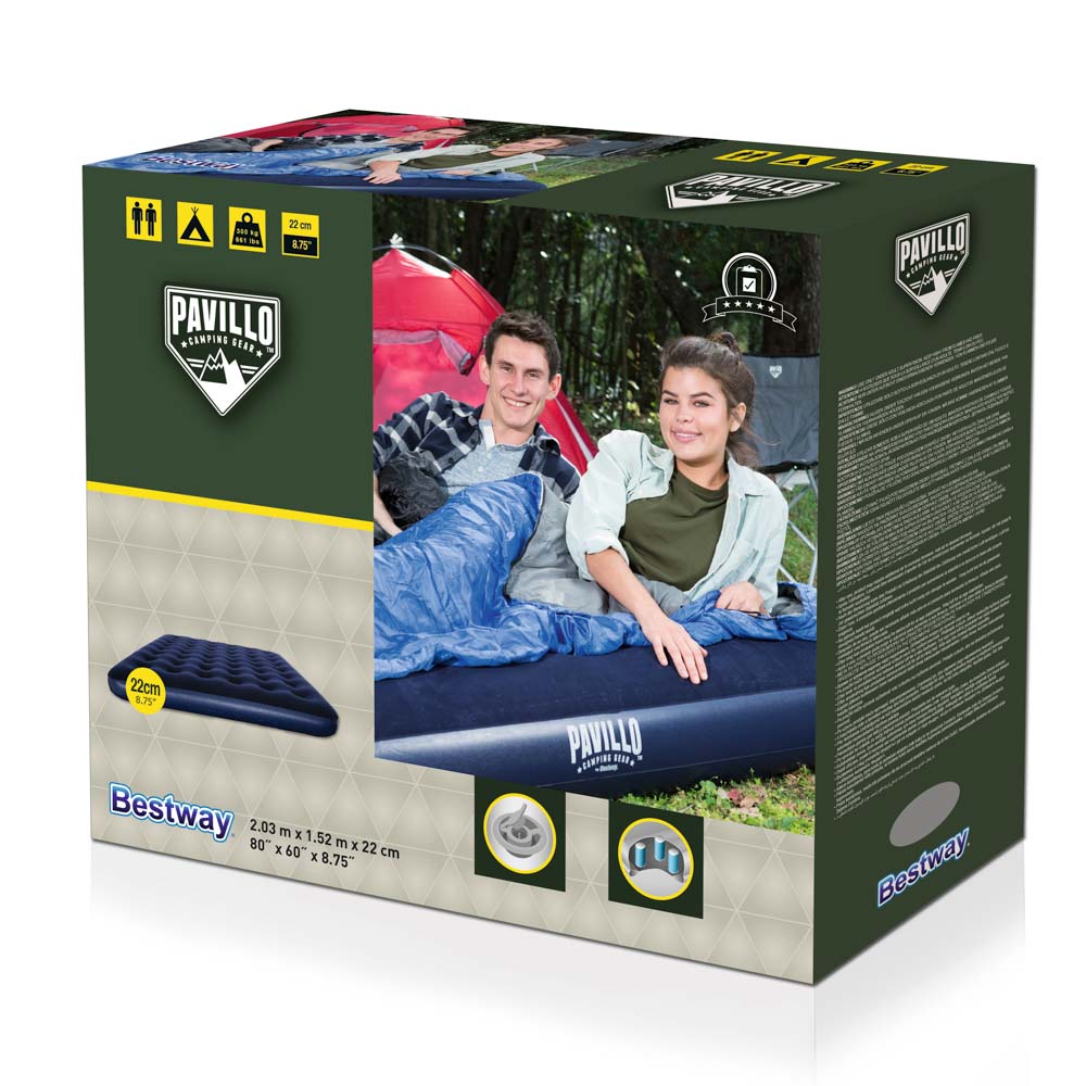 BESTWAY Матрас надувной широкий двуспальный (QUEEN), 203х152х22см, до 300кг, 67003, арт.№ 332-003