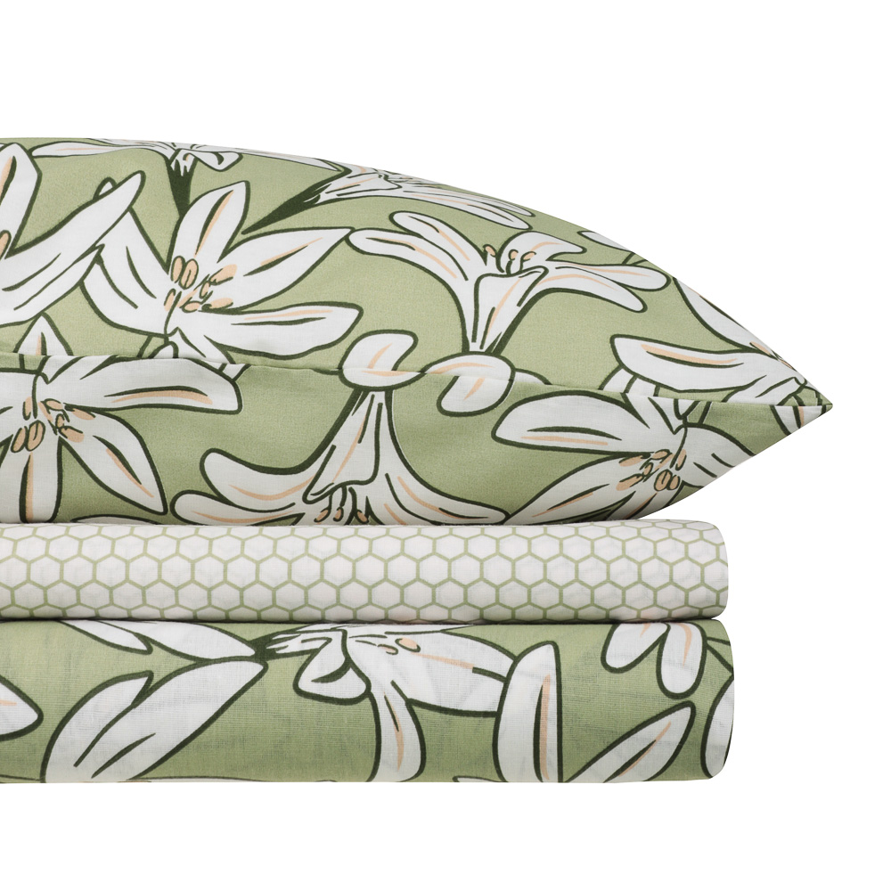 PROVANCE Эвкалипт Комплект постельного белья 2 (4 предмета), поплин, 100% хлопок, зеленый, арт.№ 421-008