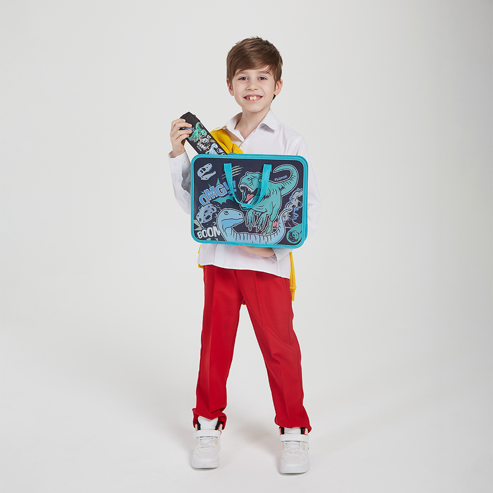 Древний Мир Папка для тетрадей 33,5x26см, для A4, расширение, молния сверху, ручки, пластик, арт.№ 236-003