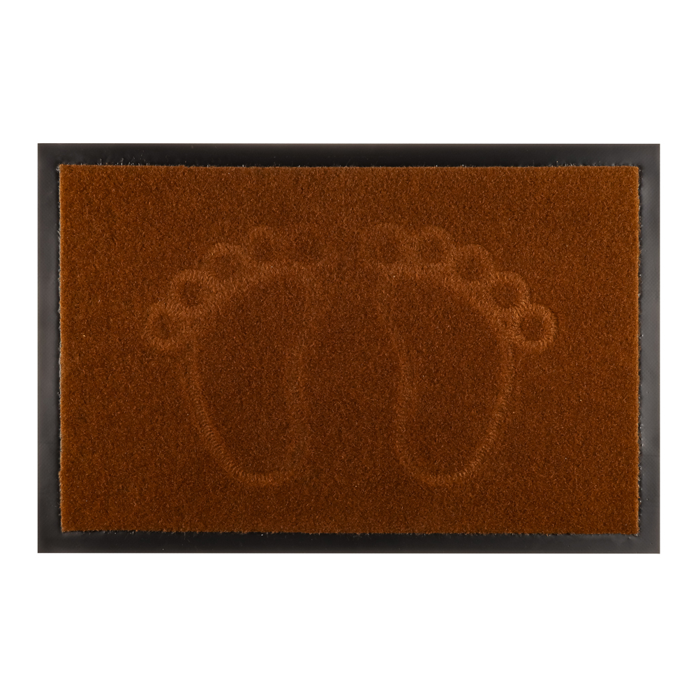 Коврик придверный, влаговпитывающий, SINDBAD TT23 40х60смх6мм, коричневый, арт.№ 466-197