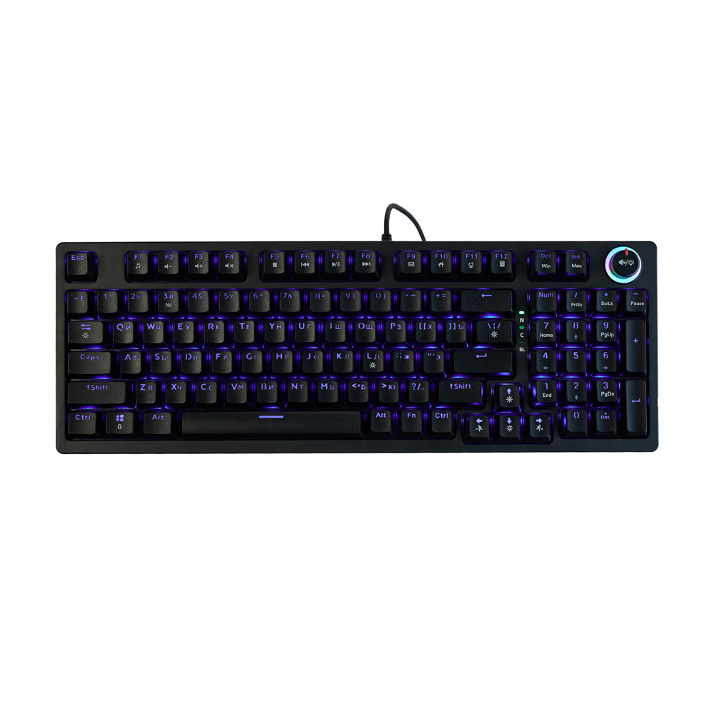 Игровая клавиатура проводная BY Scutum FULL SIZE механическая, 96 кл., Outemu "Brown", RGB, 2м, арт.№ 405-074