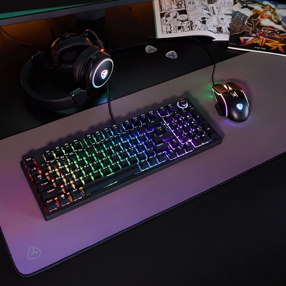 Игровая клавиатура проводная BY Scutum FULL SIZE механическая, 96 кл., Outemu "Brown", RGB, 2м, арт.№ 405-074