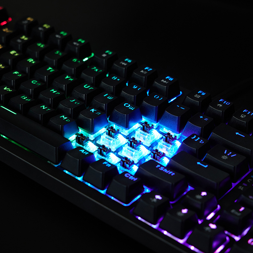 Игровая клавиатура проводная BY Scutum FULL SIZE механическая, 96 кл., Outemu "Brown", RGB, 2м, арт.№ 405-074