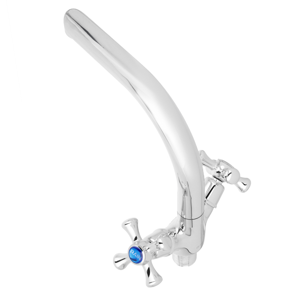 RAIN Смеситель для кухни Нефрит, высокий излив, керам. кран-буксы 1/2, гайка, латунь, хром, арт.№ 561-314