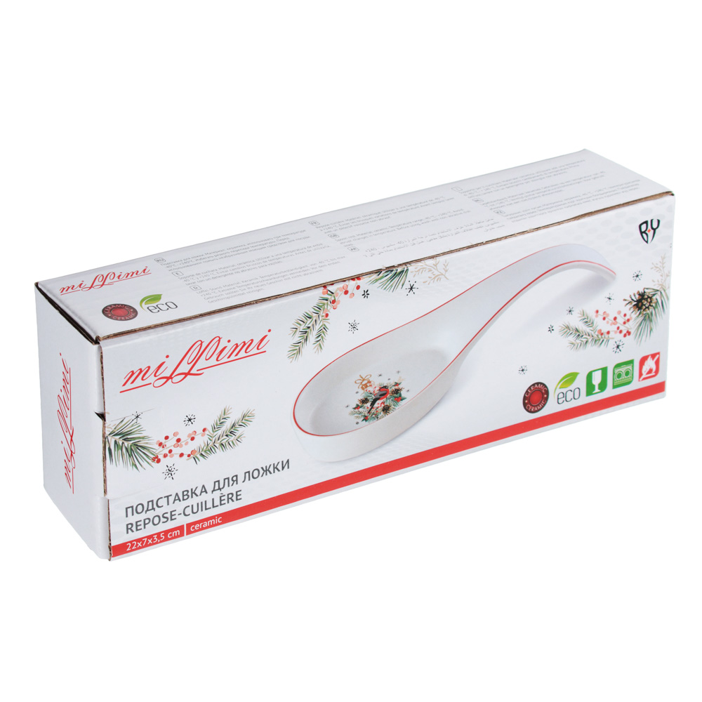 MILLIMI Снегирь Подставка для ложки, 22х7х3.5см, керамика, арт.№ 820-139