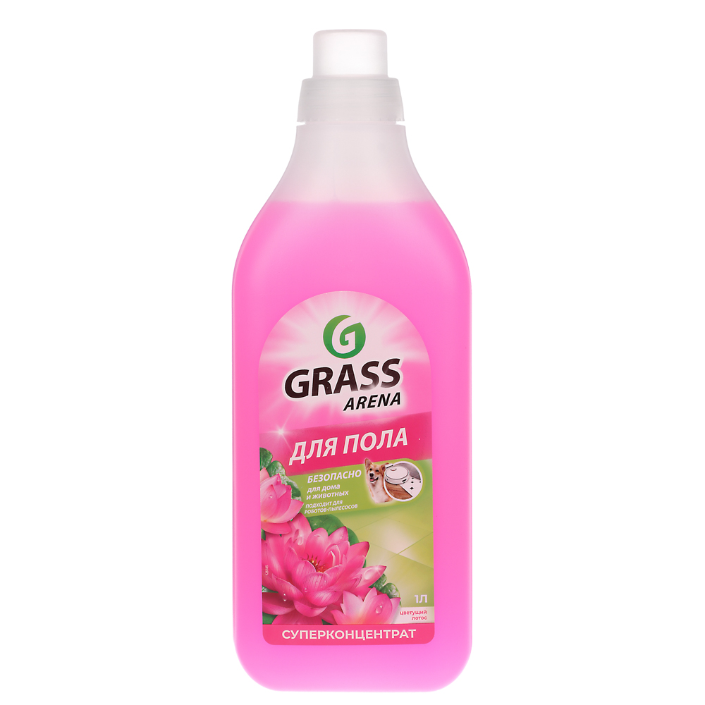 Средство для мытья пола GRASS ARENA с полирующим эффектом, цветущий лотос, п/б, 1л, арт.№ 986-015