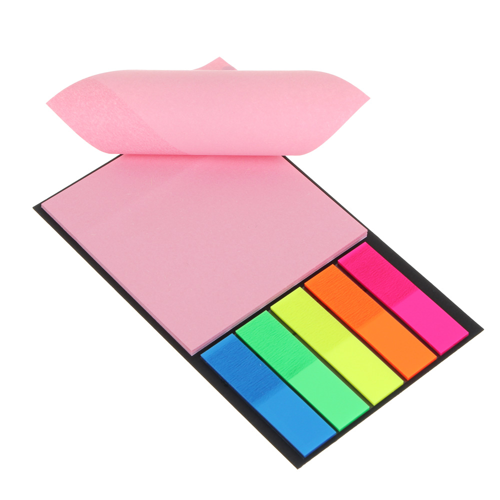 Набор (листочки самоклеющиеся и закладки), бумага, полиэтилен, 13х8см, 4 цвета, арт.№ 526-422