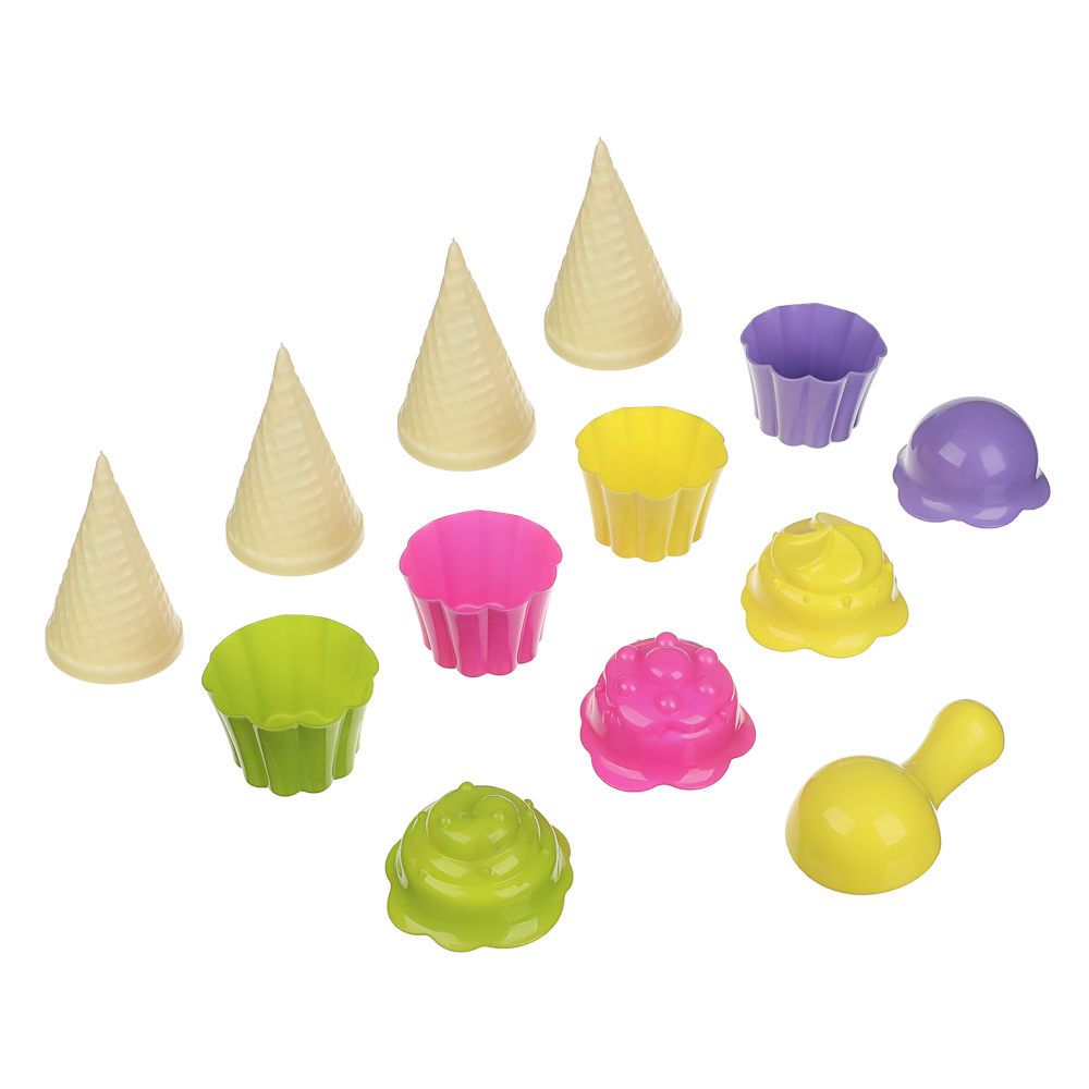 Набор формочек "Мороженое", ИГРОЛЕНД, 13 предметов, пластик, игрушка для детей 3+, арт.№ 430-001