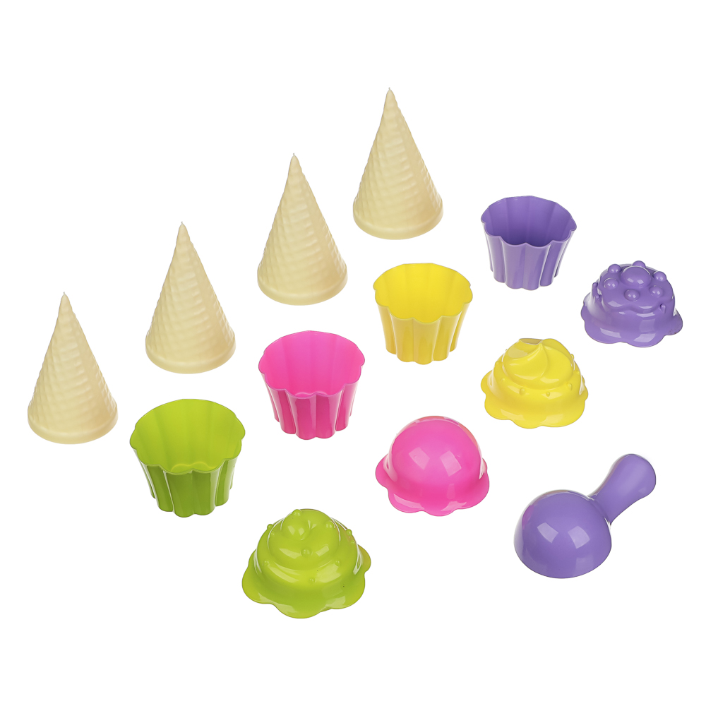 Набор формочек "Мороженое", ИГРОЛЕНД, 13 предметов, пластик, игрушка для детей 3+, арт.№ 430-001
