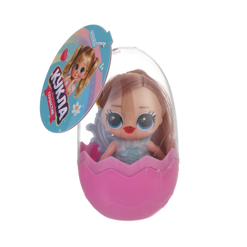 Кукла "Глазастик" с акс. в яйце, PP, ABS, тм ИГРОЛЕНД, 3+, арт.№ 436-221