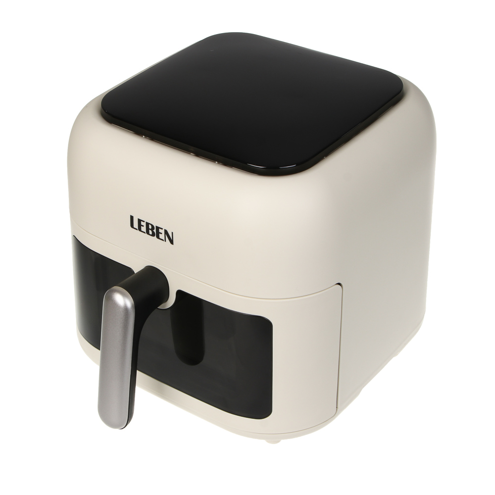 Аэрогриль тм LEBEN 6л, 1600Вт, 220в, 12 программ, бежевый, арт.№ 288-102