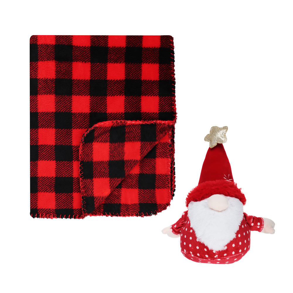 PROVANCE Фелиз Плед с сувениром, 75х90см, 100% полиэстер, красный, арт.№ 492-233