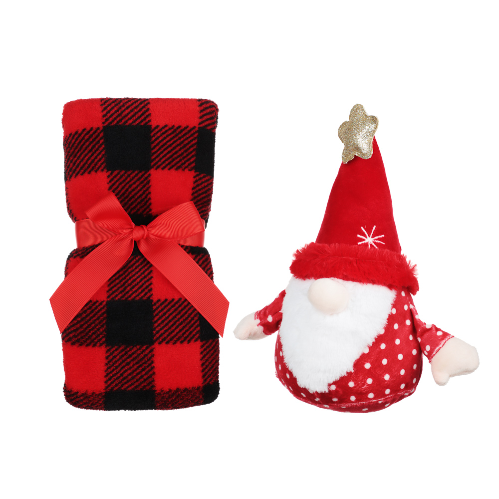 PROVANCE Фелиз Плед с сувениром, 75х90см, 100% полиэстер, красный, арт.№ 492-233