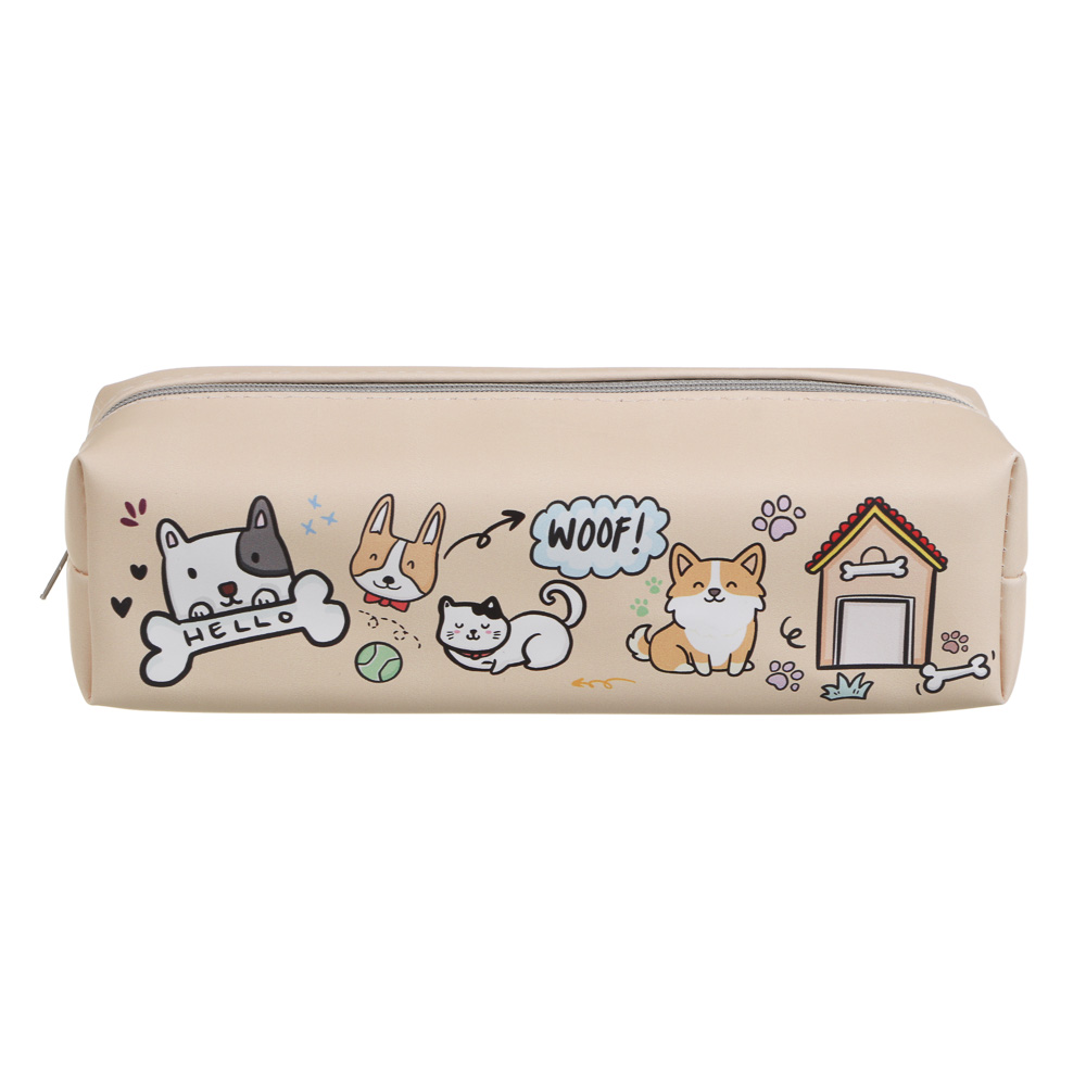 Пенал прямоугольный, 21x6x6см, "Минисо Стайл", искусственная кожа с печатью, арт.№ 524-325