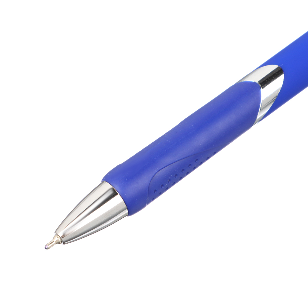 Авторучка шар.синяя "Альфа", прорезин.корпус, мет.клип, чернила на масл.осн., 0,7мм, пласт., арт.№ 626-037