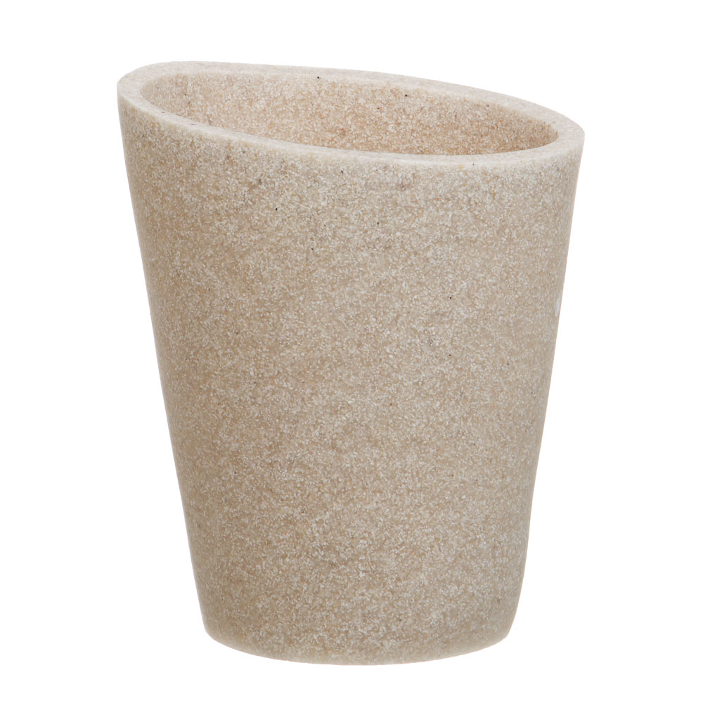 Стакан для ванной комнаты тм VETTA Дюна, смола (полирезин), бежевый, 10x7x11,5см, арт.№ 463-563