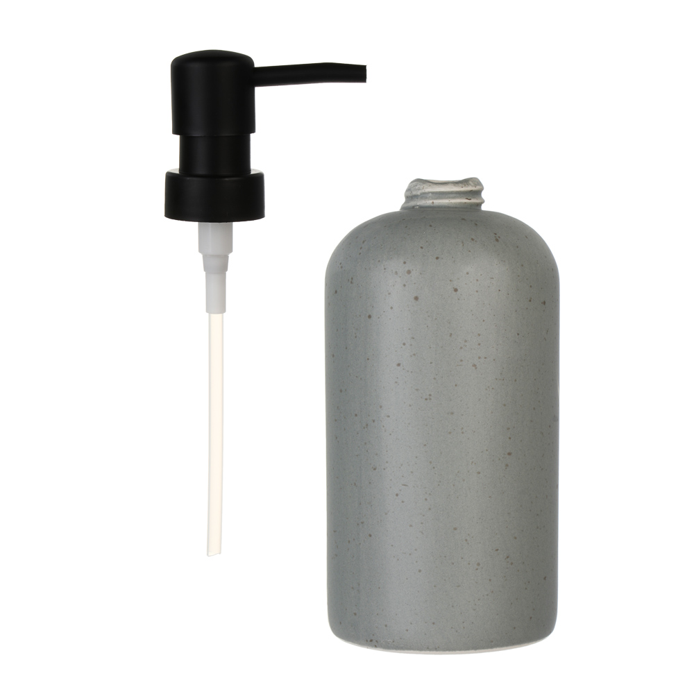 Диспенсер для жидкого мыла тм VETTA Сиена, 350мл, доломит, серый, 7,2x7,2x18,4см, арт.№ 463-565