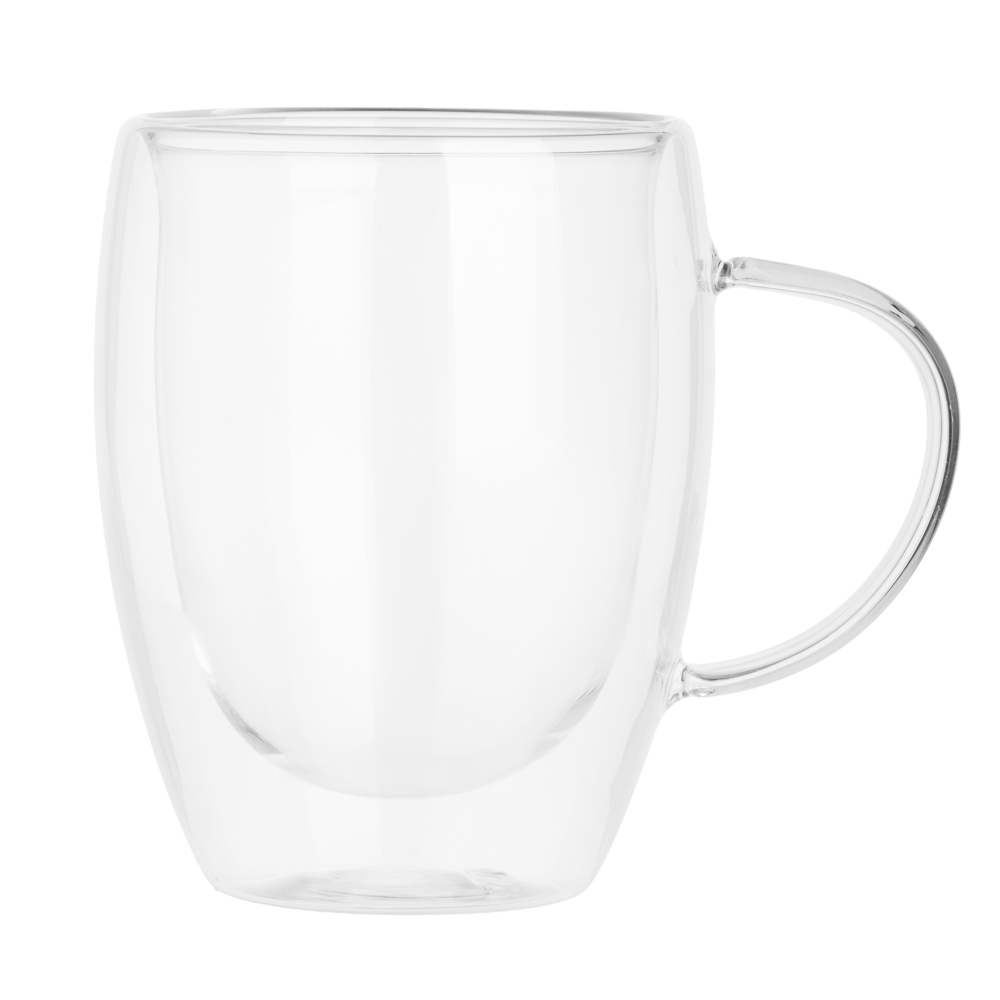 Кружка с двойными стенками тм MILLIMI Симпл, 350мл, стекло, арт.№ 878-689