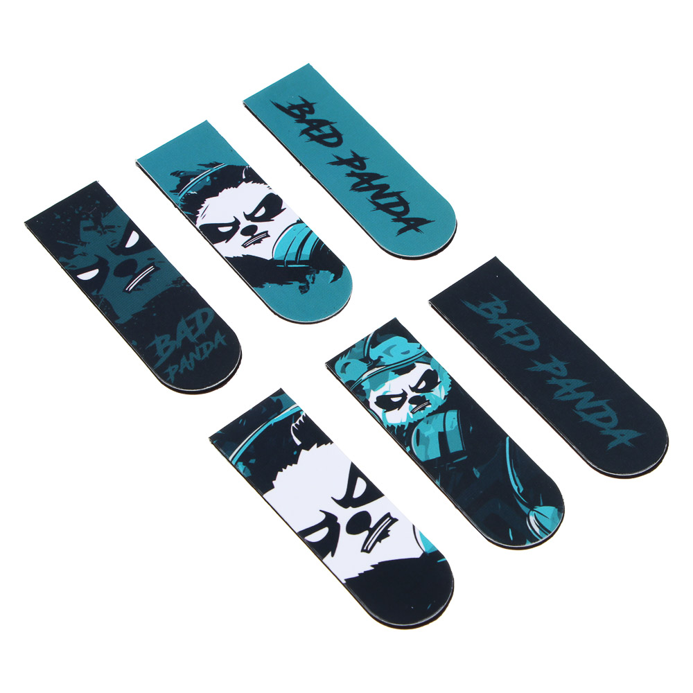 Магнитные закладки, 6 шт., "Мотоспорт/Бэд Панда", 12x1,9см, размер упаковки 18,3x10,3см, арт.№ 524-279