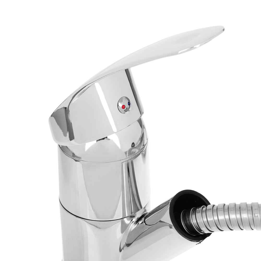 RAIN Смеситель для кухни Вега, выдвижной излив, картридж 40мм, гайка, латунь, хром, арт.№ 561-281