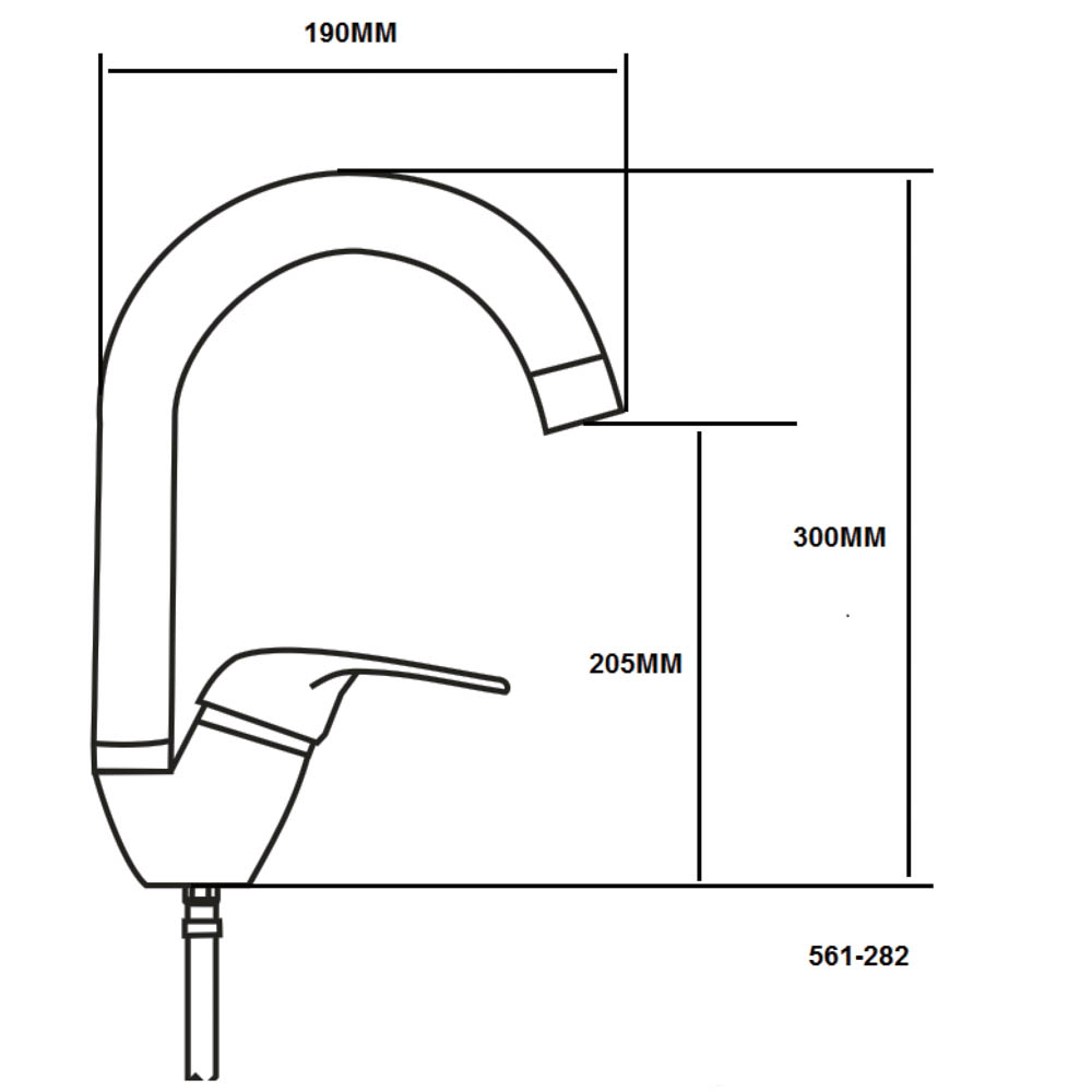 RAIN Смеситель для кухни Веста, высокий излив, картридж 35мм, латунь, под гранит, белый, арт.№ 561-282