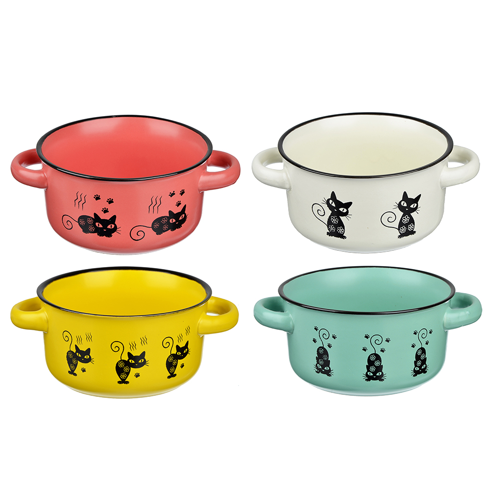Черная кошка Салатник, 155мм, 580мл, керамика, 4 цвета, арт.№ 824-053