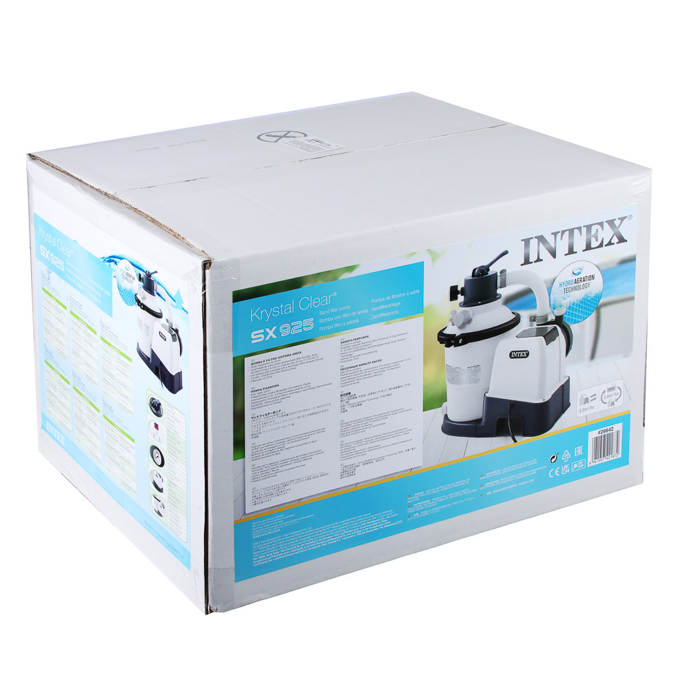 INTEX Фильтр песочный, насос для бассейна 220-240В, 925 галлонов/час, SX925, 26642, арт.№ 047-041