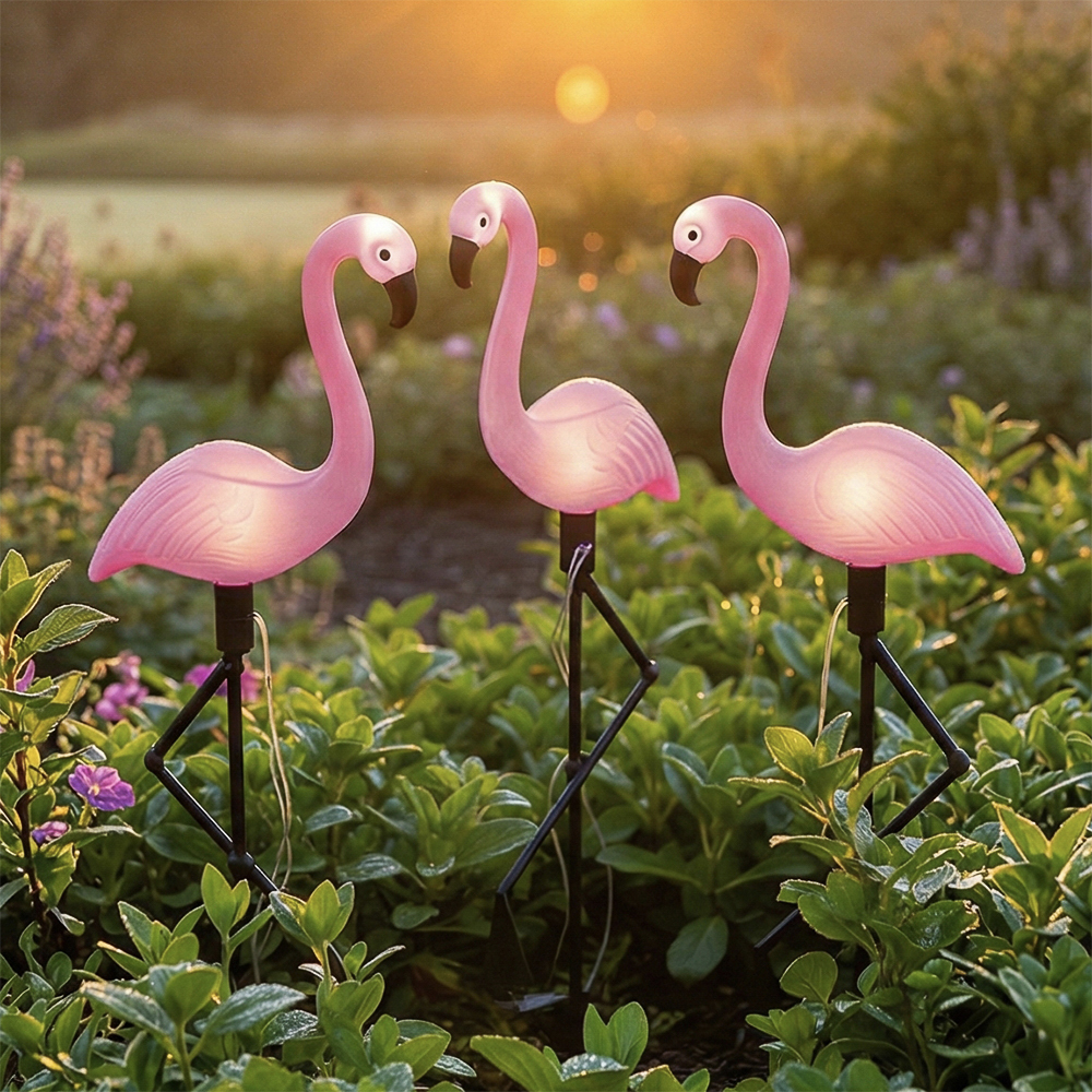 Светильник сад. на солн. батарее тм INBLOOM Фламинго,3шт,52.5см,9LED,белый, AA600mAh Ni-MH, 1реж.,РР, арт.№ 475-352