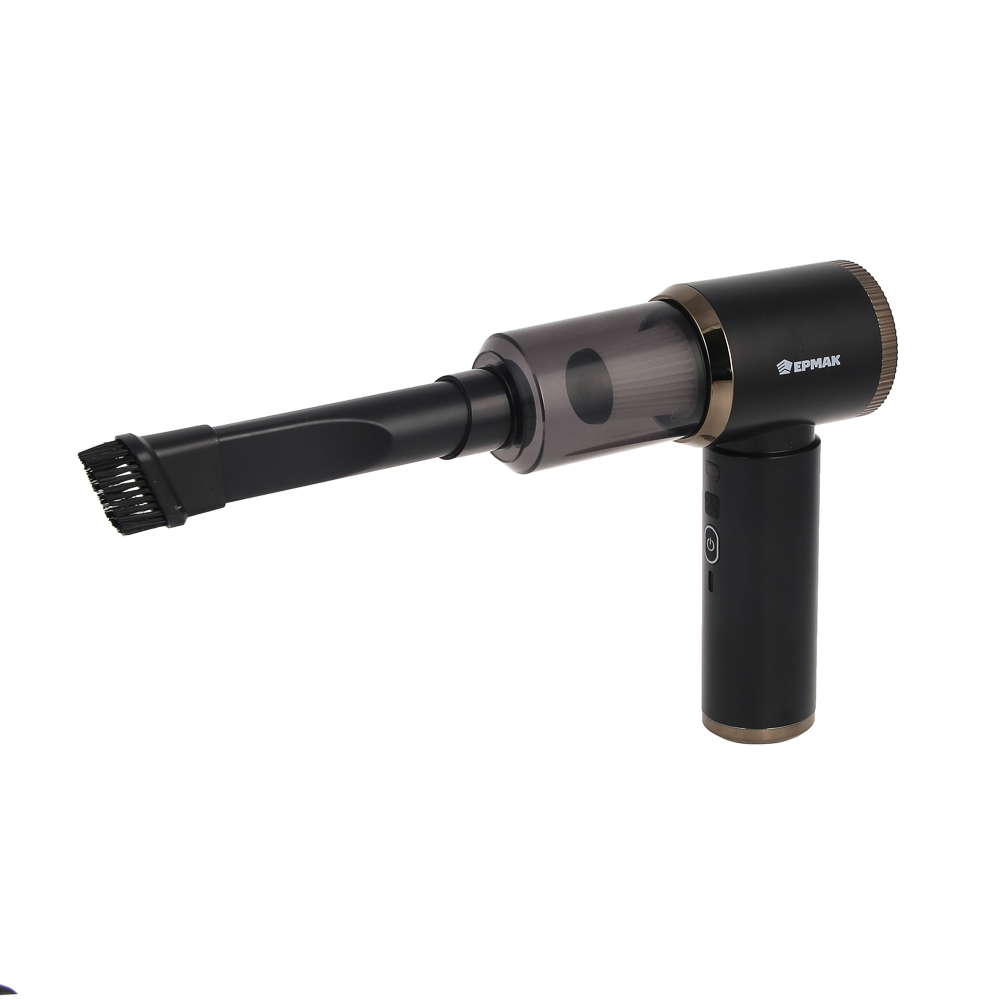 ЕРМАК Пылесос автомобильный, 8 насадок, 2 режима работы, 6000Па, зарядка от USB, арт.№ 784-016