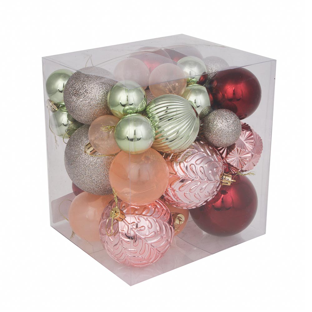 СНОУ БУМ Набор шаров и украшений, 36 шт, 4см, 6см, 8см,ассортимент цветов, арт.№ 309-085