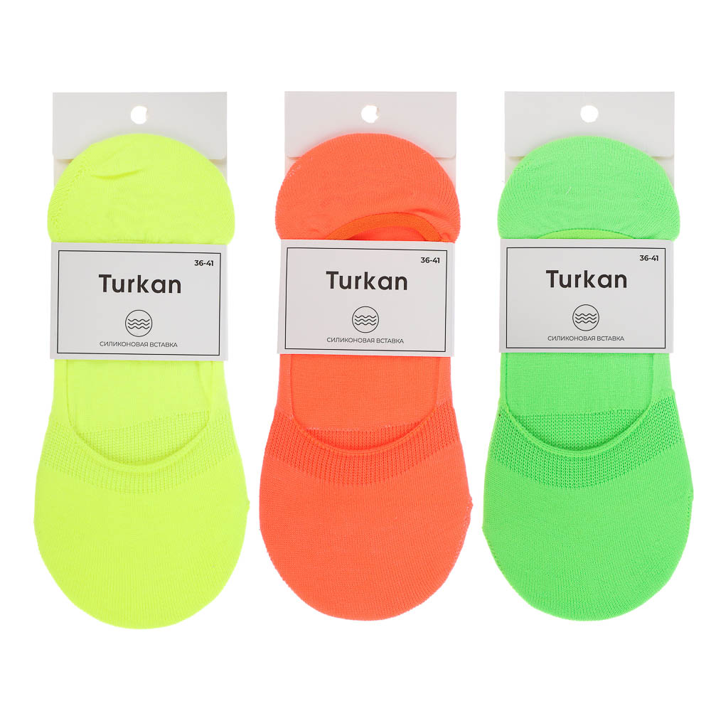 Носки-подследники, тм Turkan, р. 36-41, 90%хлопок, 8% п/а, 2%лайкра, цвета в ас-те, BX8045, арт.№ 019-557